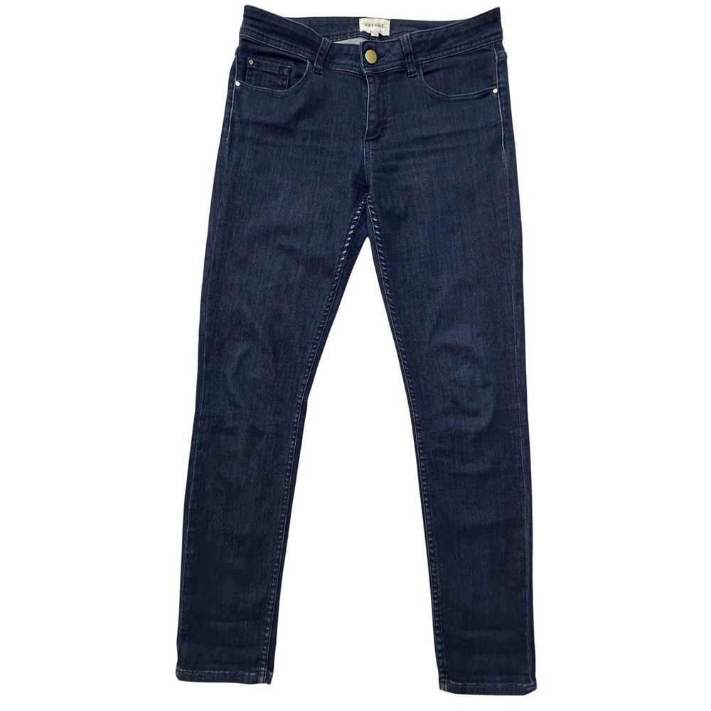 Sézane Slim Indigo Jeans 29 Dark Wash Skinny Parisian Chic French Girl Minimalis